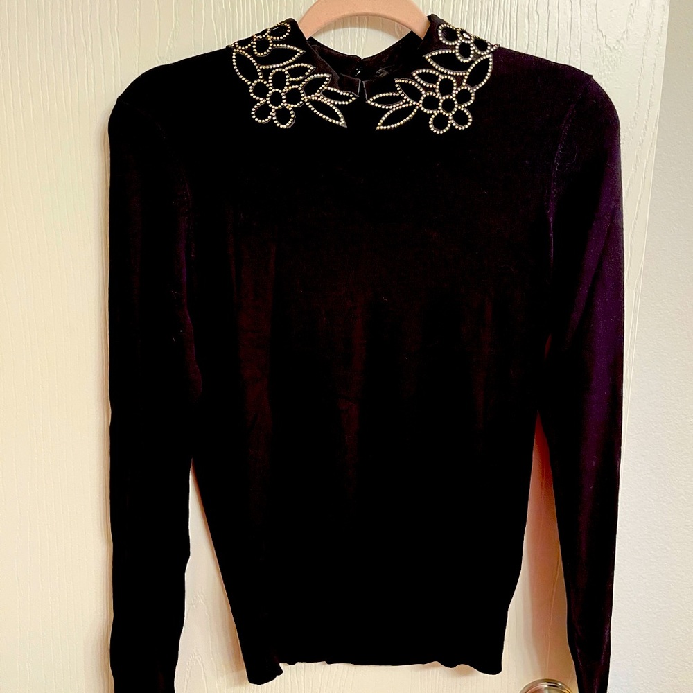 COPY - Ted Baker Sweater with Gold Floral Collar